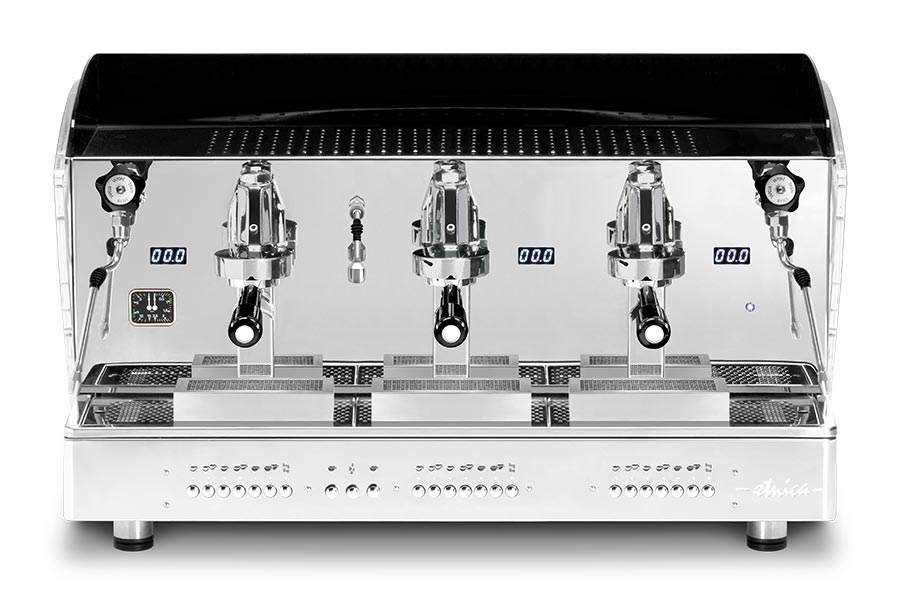 Maquina de café Orchestrale Etnica vista frontal 3 grupos E61 automática