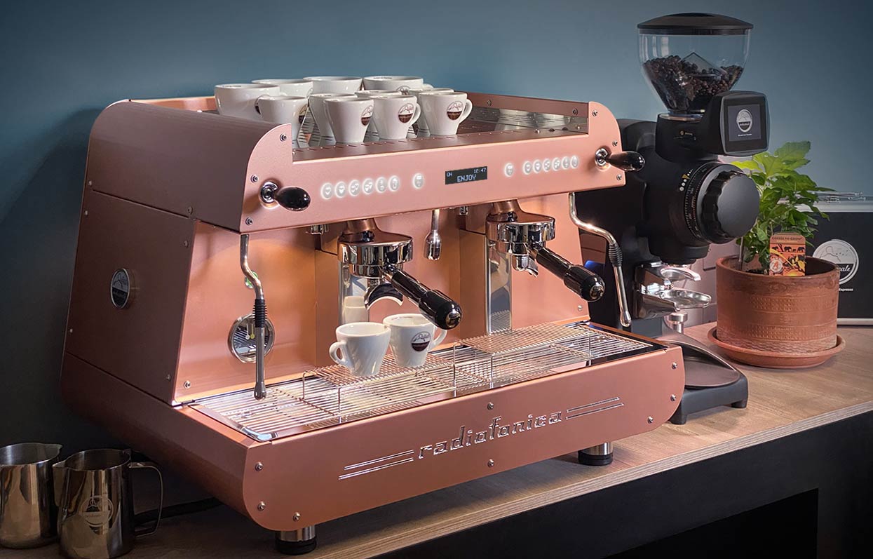 Radiofonica 2 groups E61 professional Orchestrale coffee machine copper 05